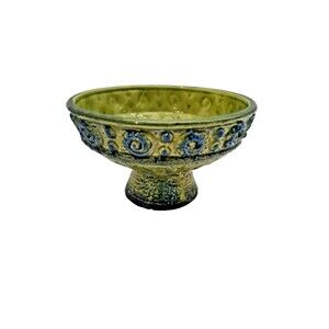 MCM Green blue Pedestal Planter Bowl Napcoware Japan